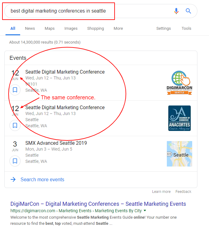 Digital Marketing Conference Correct Dates Screenshot